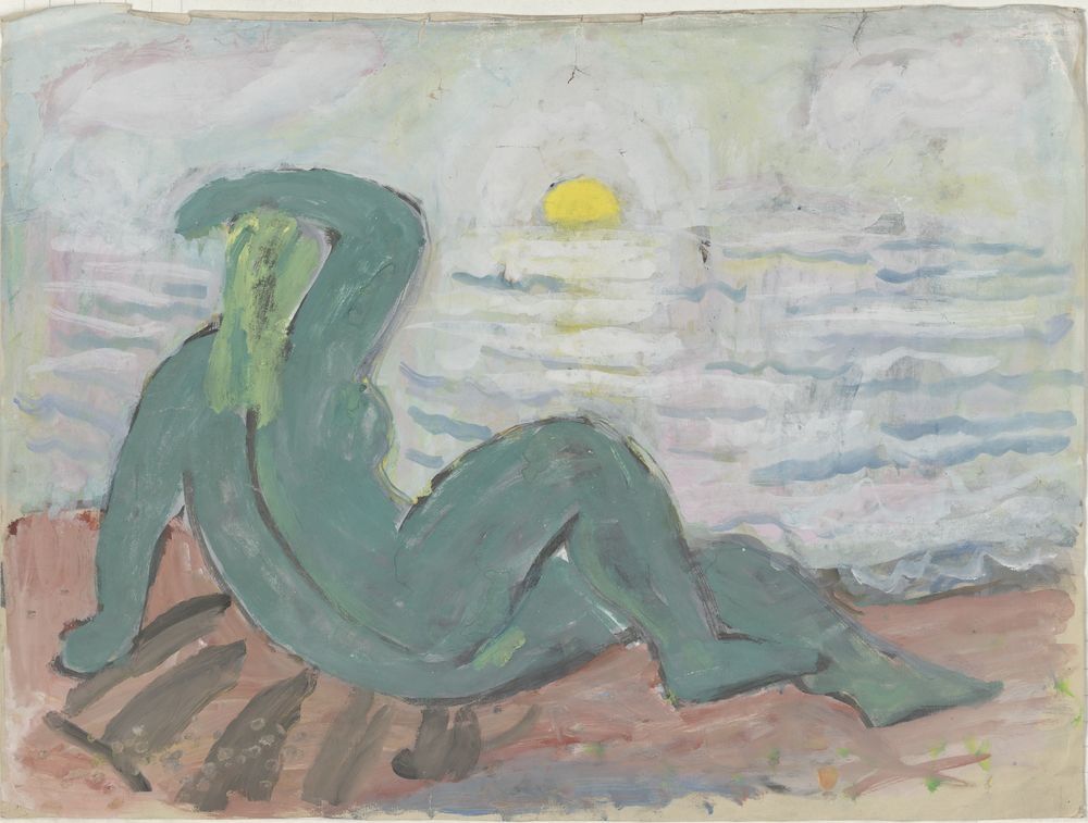 ohne Titel [Nackte Frau in Grün am Meer] (VG Bild-Kunst Bonn 2019 RR-F)