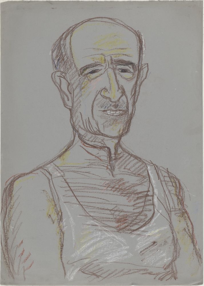ohne Titel [Porträtstudie - Älterer Mann im Unterhemd] (VG Bild-Kunst Bonn 2019 RR-F)