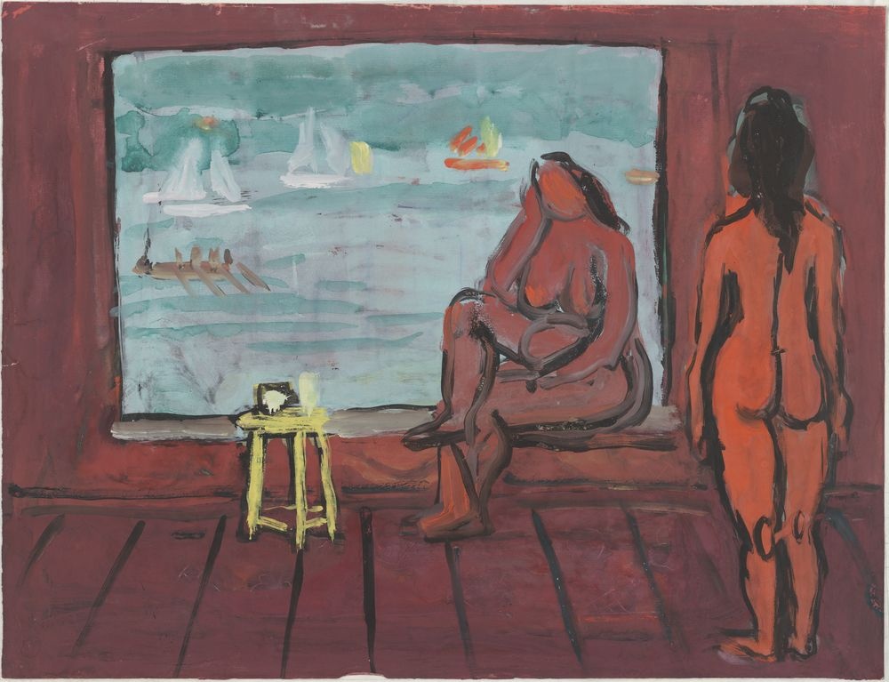 ohne Titel [Fenster mit Seeblick, mit zwei Frauen] (VG Bild-Kunst Bonn 2019 RR-F)