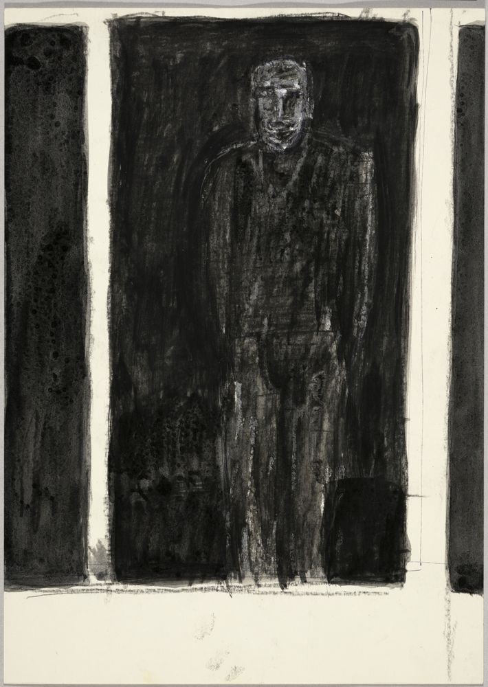 ohne Titel [Passagenbild - Mann hinter einer Scheibe] (VG Bild-Kunst Bonn 2019 RR-F)