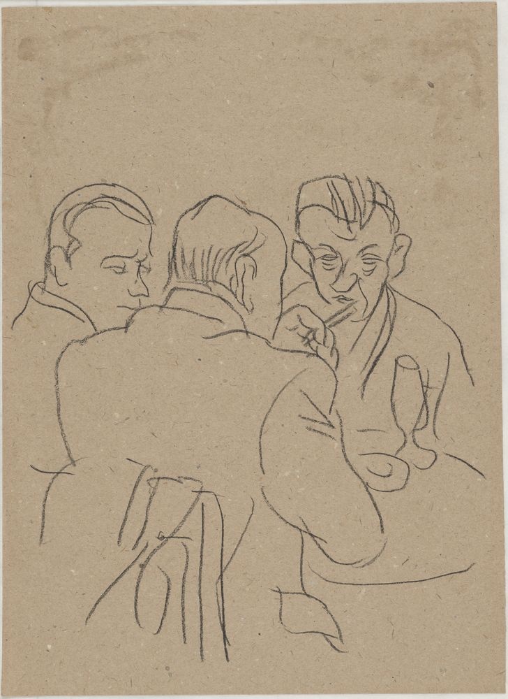ohne Titel [Kneipenstudie - Drei Männer am Tisch] (VG Bild-Kunst Bonn 2019 RR-F)