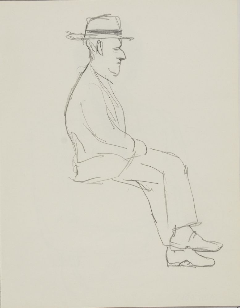 ohne Titel [Studie aus Skizzenbuch 3: Älterer Mann mit Hut] (VG Bild-Kunst Bonn 2019 RR-F)