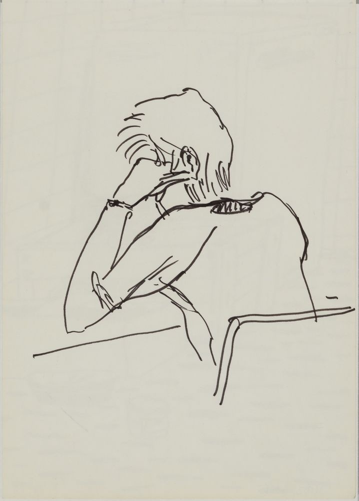 ohne Titel [Studie aus Skizzenbuch 4: Person am Tisch] (VG Bild-Kunst Bonn 2019 RR-F)