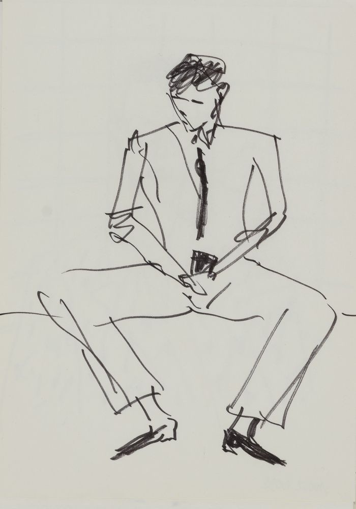 ohne Titel [Studie aus Skizzenbuch 4: Mann im Anzug] (VG Bild-Kunst Bonn 2019 RR-F)