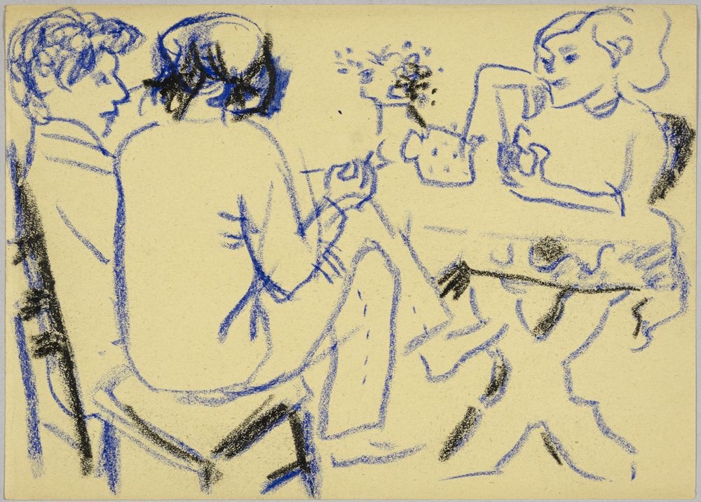 ohne Titel [Pragstudie - Dana, Pavel und Tamara am Tisch] (VG Bild-Kunst Bonn 2019 RR-F)
