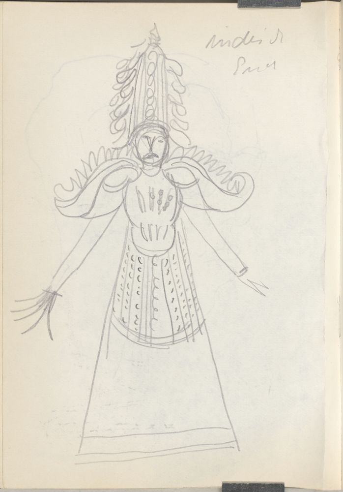 ohne Titel [Studie aus Skizzenbuch 9: Kostümstudie - "Indisch Sua"] (VG Bild-Kunst Bonn 2019 RR-F)