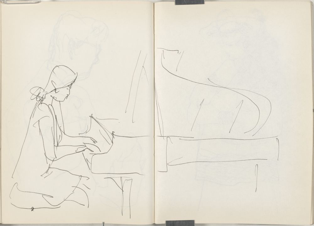 ohne Titel [Studie aus Skizzenbuch 9: Konzertstudie - Pianistin Bärbel Fischer] (VG Bild-Kunst Bonn 2019 RR-F)
