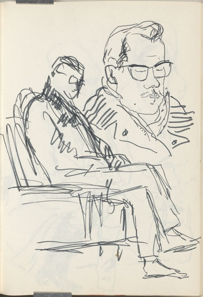 ohne Titel [Studie aus Skizzenbuch 9: Mann mit Brille im Sessel] (VG Bild-Kunst Bonn 2019 RR-F)