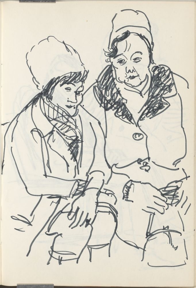 ohne Titel [Studie aus Skizzenbuch 9: Frauen in Winterkleidung] (VG Bild-Kunst Bonn 2019 RR-F)