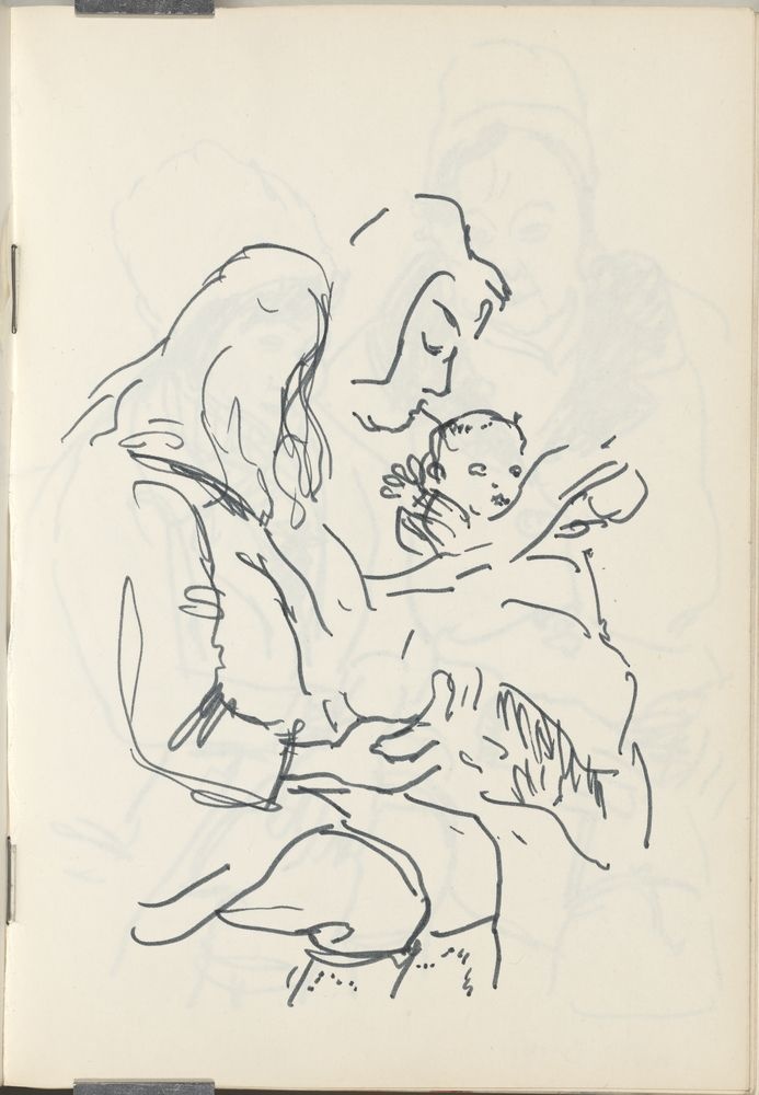 ohne Titel [Studie aus Skizzenbuch 9: Mutter mit Kind] (VG Bild-Kunst Bonn 2019 RR-F)