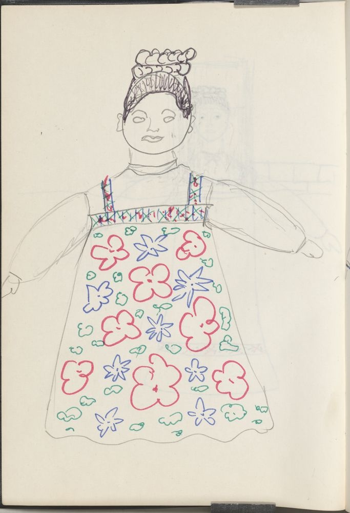 ohne Titel [Studie aus Skizzenbuch 9: Kostümstudie - Frau in Tracht] (VG Bild-Kunst Bonn 2019 RR-F)