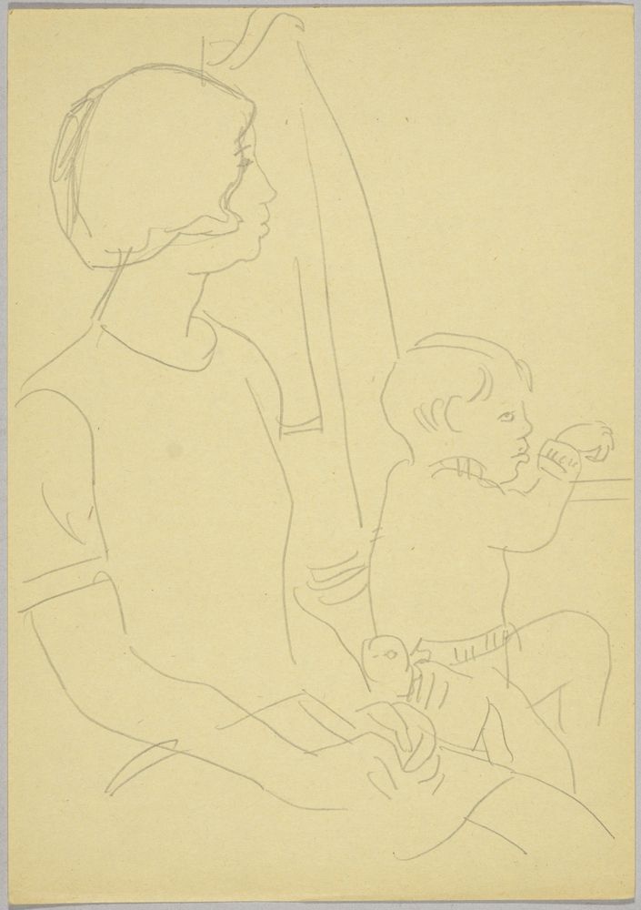 ohne Titel [Im Zug - Mutter mit Kind] (VG Bild-Kunst Bonn 2019 RR-F)