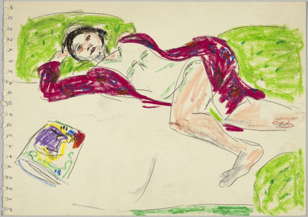 ohne Titel [Pragstudie - Junge Frau im Bett] (VG Bild-Kunst Bonn 2019 RR-F)