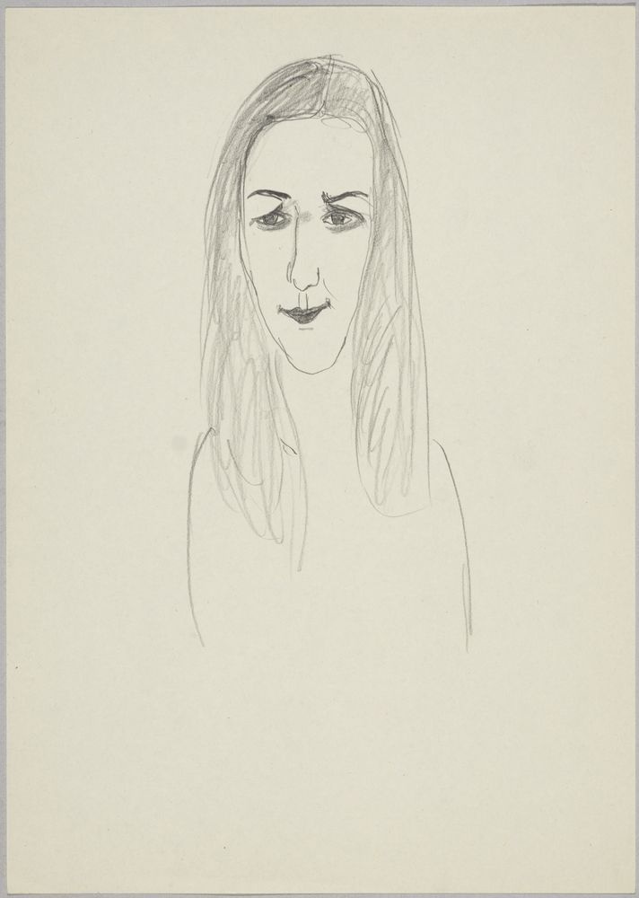 ohne Titel [Porträtstudie - Frau mit langem Haar] (VG Bild-Kunst Bonn 2019 RR-F)