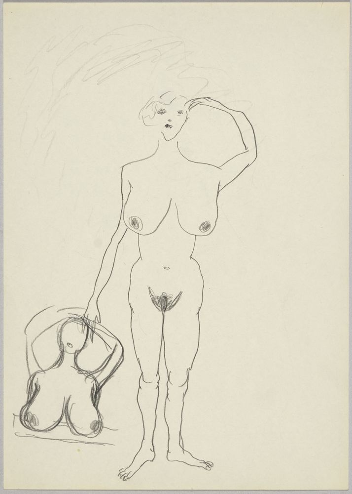 ohne Titel [Illustrativer Akt - Frau mit erhobenen Arm] (VG Bild-Kunst Bonn 2019 RR-F)