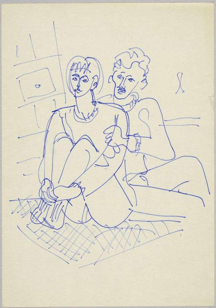 ohne Titel [Porträtstudie - Sitzendes Paar] (VG Bild-Kunst Bonn 2019 RR-F)