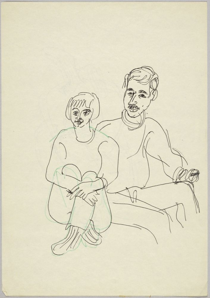 ohne Titel [Porträtstudie - Sitzendes Paar] (VG Bild-Kunst Bonn 2019 RR-F)