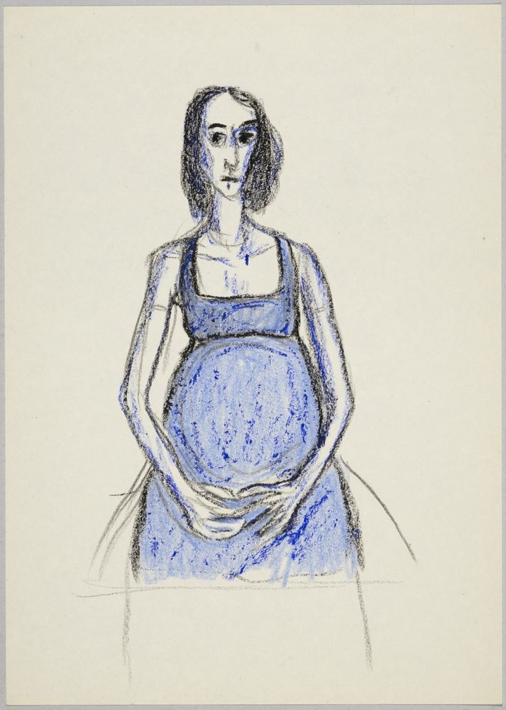 ohne Titel [Schwangere in blauen Kleid] (VG Bild-Kunst Bonn 2019 RR-F)