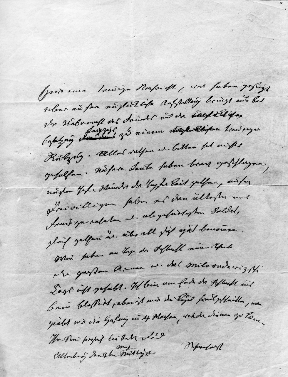 Merseburg, Brief des Generals Scharnhorst nach Schlacht von Groß-Görschen 1813 (Kulturhistorisches Museum Schloss Merseburg CC BY-NC-SA)