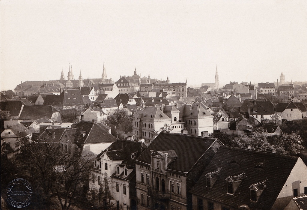 Merseburg, Blick über die Stadt (Kulturhistorisches Museum Schloss Merseburg CC BY-NC-SA)