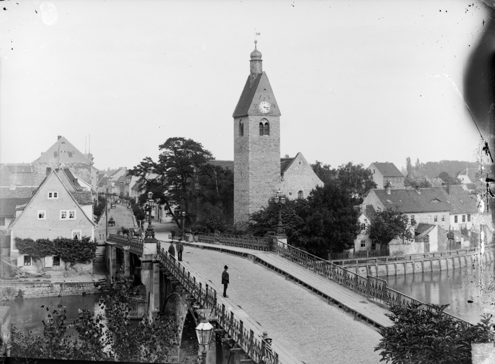 Merseburg, Saalebrücke mit Neumarkt (Kulturhistorisches Museum Schloss Merseburg CC BY-NC-SA)