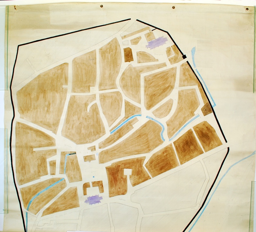 Stadtplan der Innenstadt von Merseburg (unfertig) (Kulturhistorisches Museum Schloss Merseburg CC BY-NC-SA)