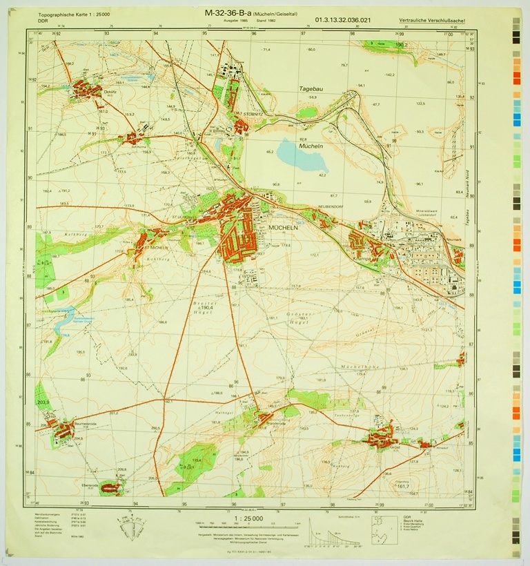 Mücheln/Geiseltal (Topographische Karte 1:25000, DDR) (Kulturhistorisches Museum Schloss Merseburg CC BY-NC-SA)