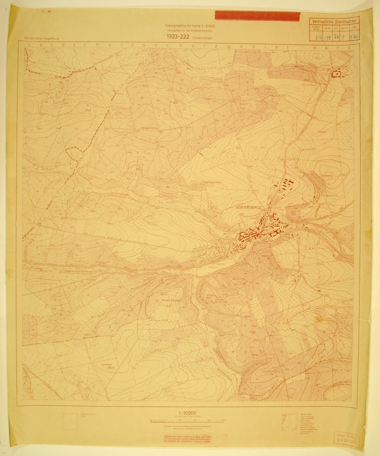 Güntersberge (topographische Karte 1:10000) (Kulturhistorisches Museum Schloss Merseburg CC BY-NC-SA)
