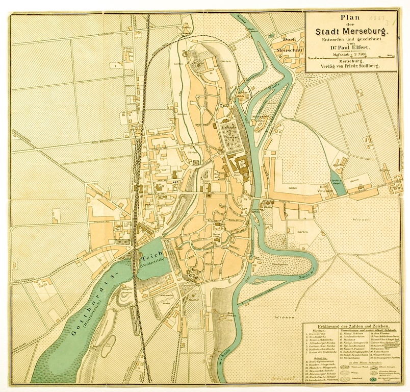 Plan der Stadt Merseburg (Kulturhistorisches Museum Schloss Merseburg CC BY-NC-SA)