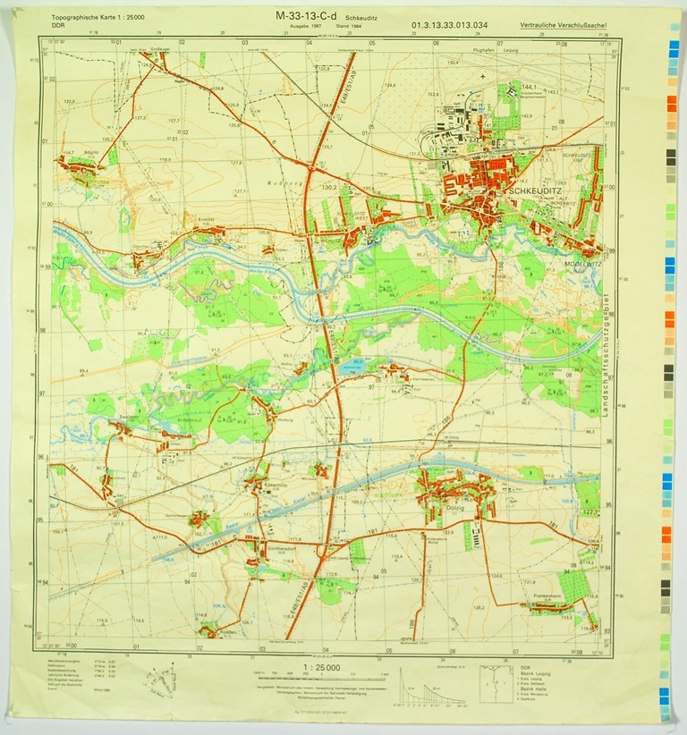 NVA Topographische Karte M-33-26-B-d "Leisnig-Fischendorf" 1:25000 ehemals VVS