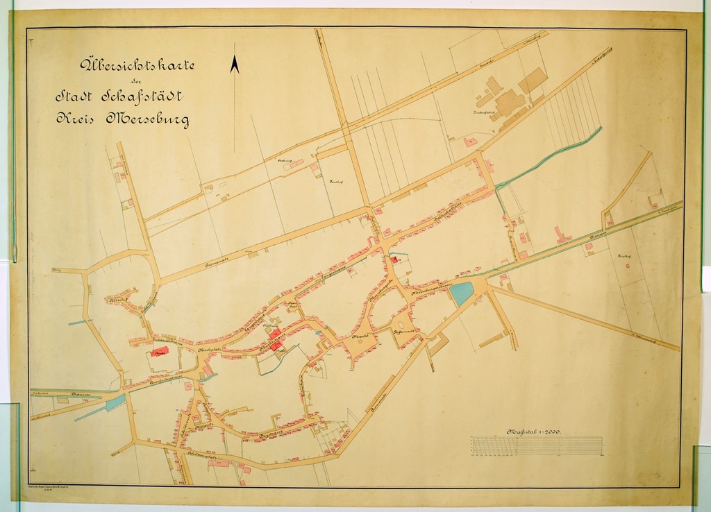 Übersichtskarte der Stadt Schafstädt Kreis Merseburg (Kulturhistorisches Museum Schloss Merseburg CC BY-NC-SA)