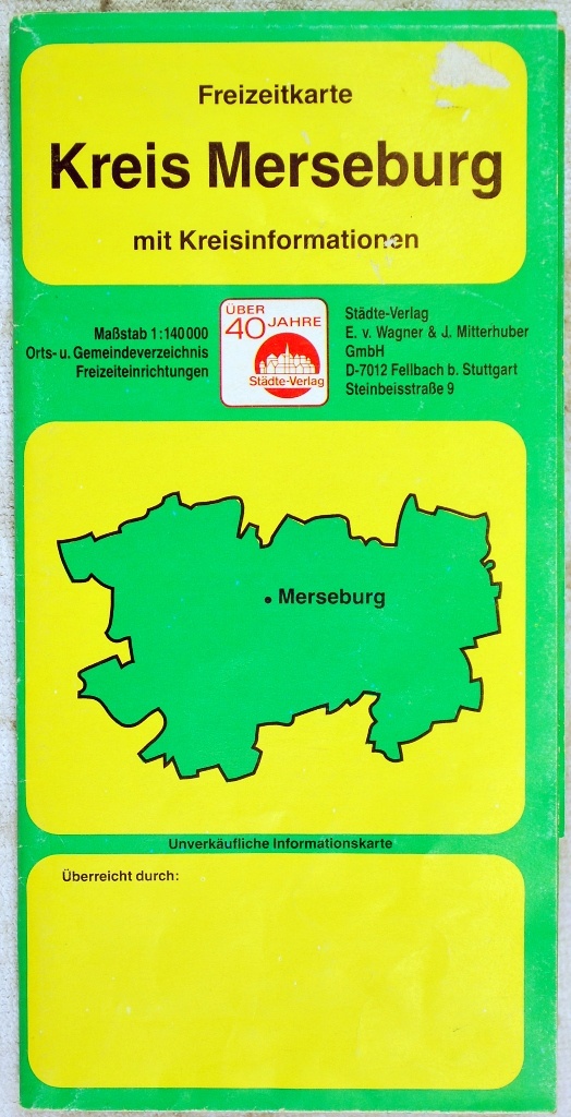 Freizeitkarte Kreis Merseburg mit Kreisinformationen (Kulturhistorisches Museum Schloss Merseburg CC BY-NC-SA)