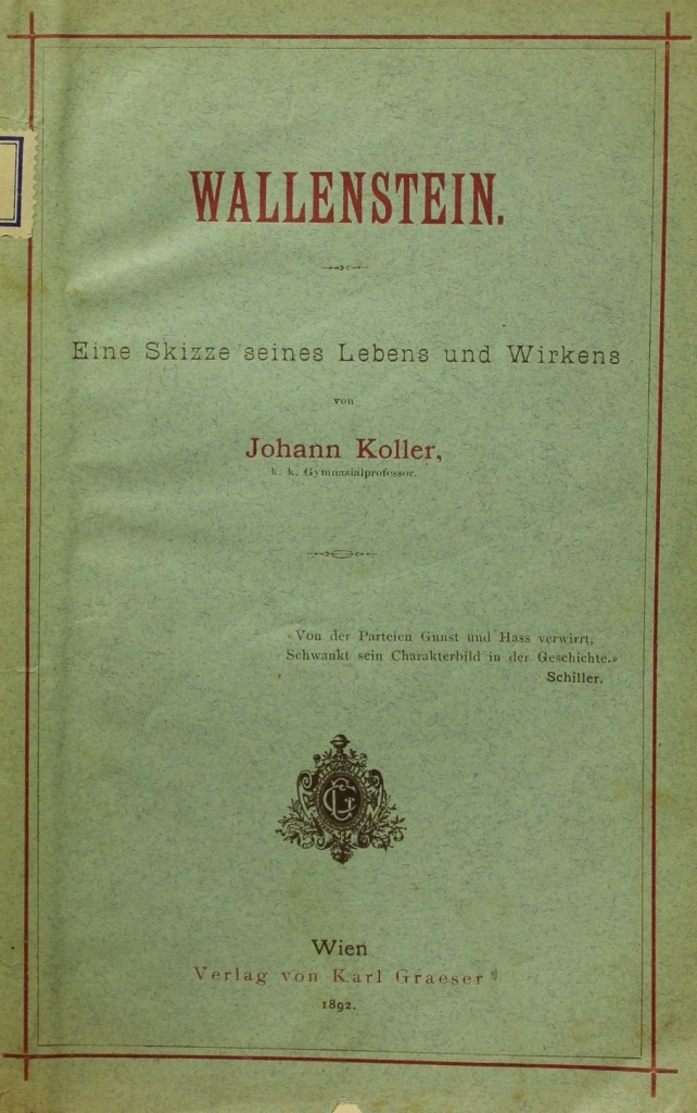 Wallenstein. Eine Skizze seines Lebens und Wirkens (Museum im Schloss Lützen CC BY-NC-SA)