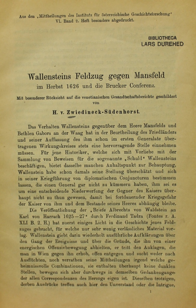 Wallensteins Feldzug gegen Mansfeld im Herbst 1626 und die Brucker Conferenz (Museum im Schloss Lützen CC BY-NC-SA)