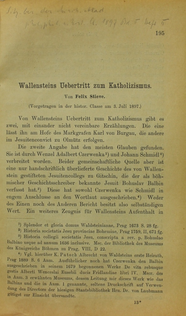 Wallensteins Uebertritt zum Katholizismus (Museum im Schloss Lützen CC BY-NC-SA)