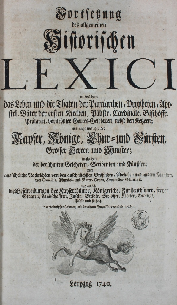 Fortsetzung der Allgemeinen Historischen Lexici, Erster Theil A - J (Museum im Schloss Lützen CC BY-NC-SA)