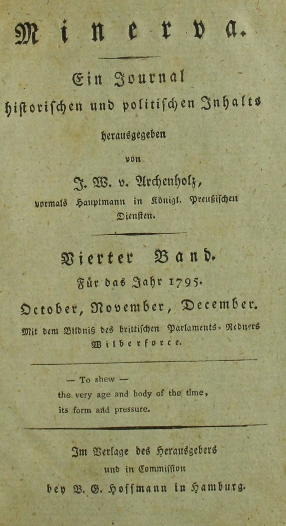 Minerva. Ein Journal historischen und politischen Inhalts (Museum im Schloss Lützen CC BY-NC-SA)