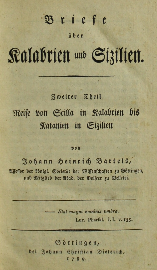 Briefe über Kalabrien und Sizilien, 2. Theil, bei Johann Christian Dieterich (Museum im Schloss Lützen CC BY-NC-SA)