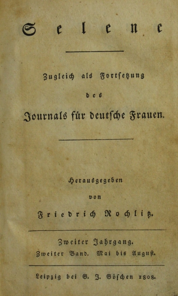 Selene (Zugleich als Fortsetzung des Journals für deutsche Frauen) (Museum im Schloss Lützen CC BY-NC-SA)