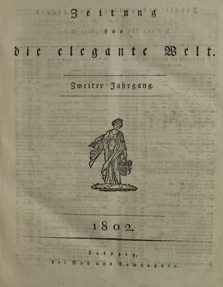 Zeitung für die elegante Welt. 2. JG (Museum im Schloss Lützen CC BY-NC-SA)