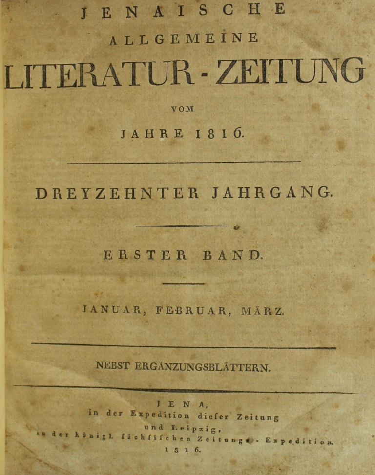 Jenaische Allgemeine Literatur-Zeitung (Museum im Schloss Lützen CC BY-NC-SA)