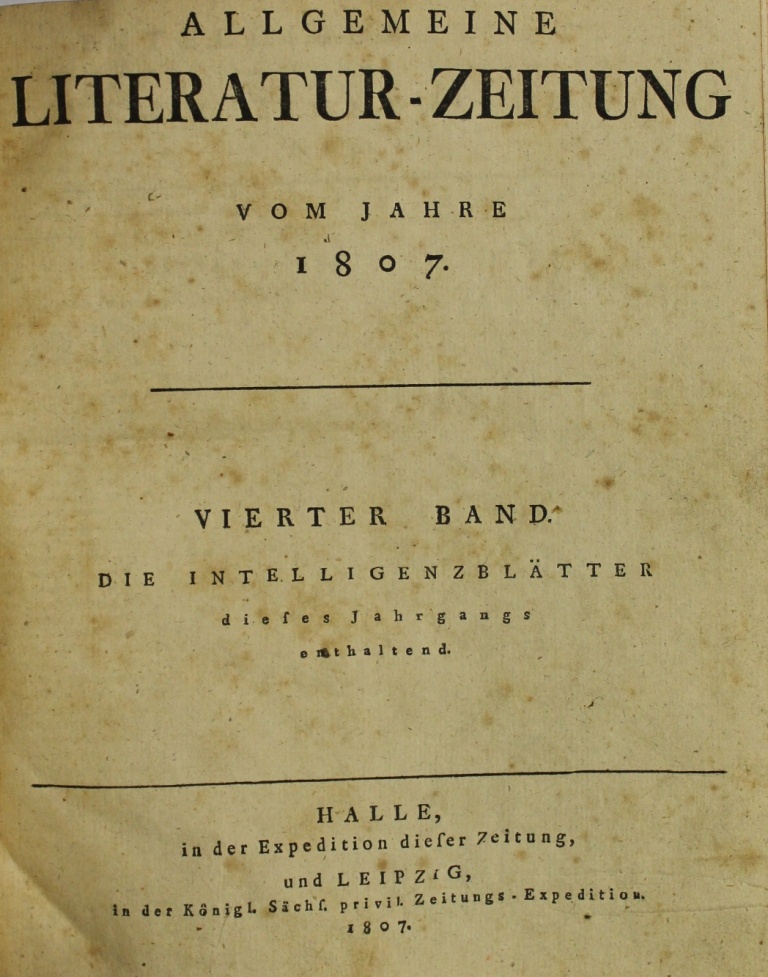 Allgemeine Literatur-Zeitung (Museum im Schloss Lützen CC BY-NC-SA)
