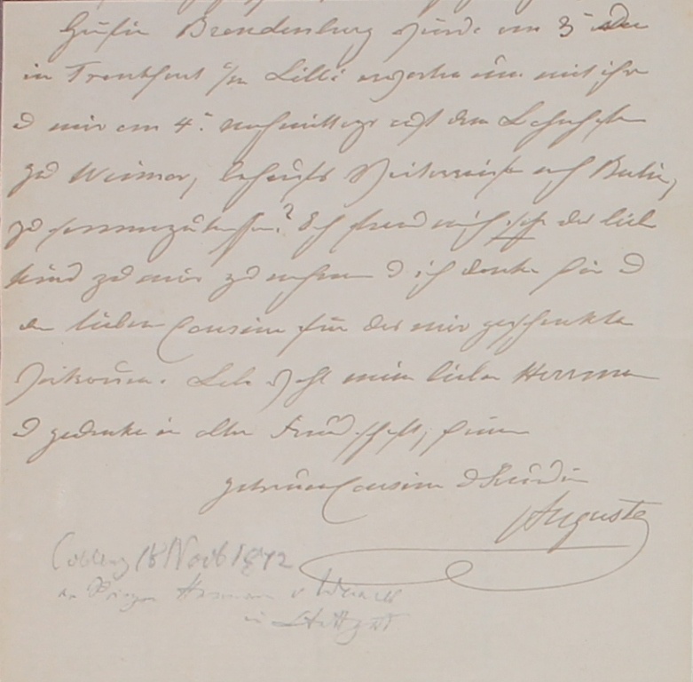 Brief von Wilhelm Friedrich Ludwig von Preußen an Malachowski vom 3.4.1843 (Museum im Schloss Lützen CC BY-NC-SA)