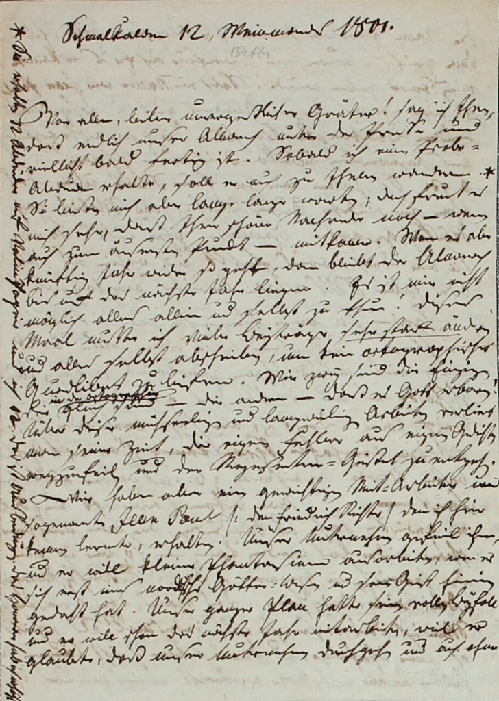 Brief von Münchhausen an Gräter von 1799-1830 (Museum im Schloss Lützen CC BY-NC-SA)