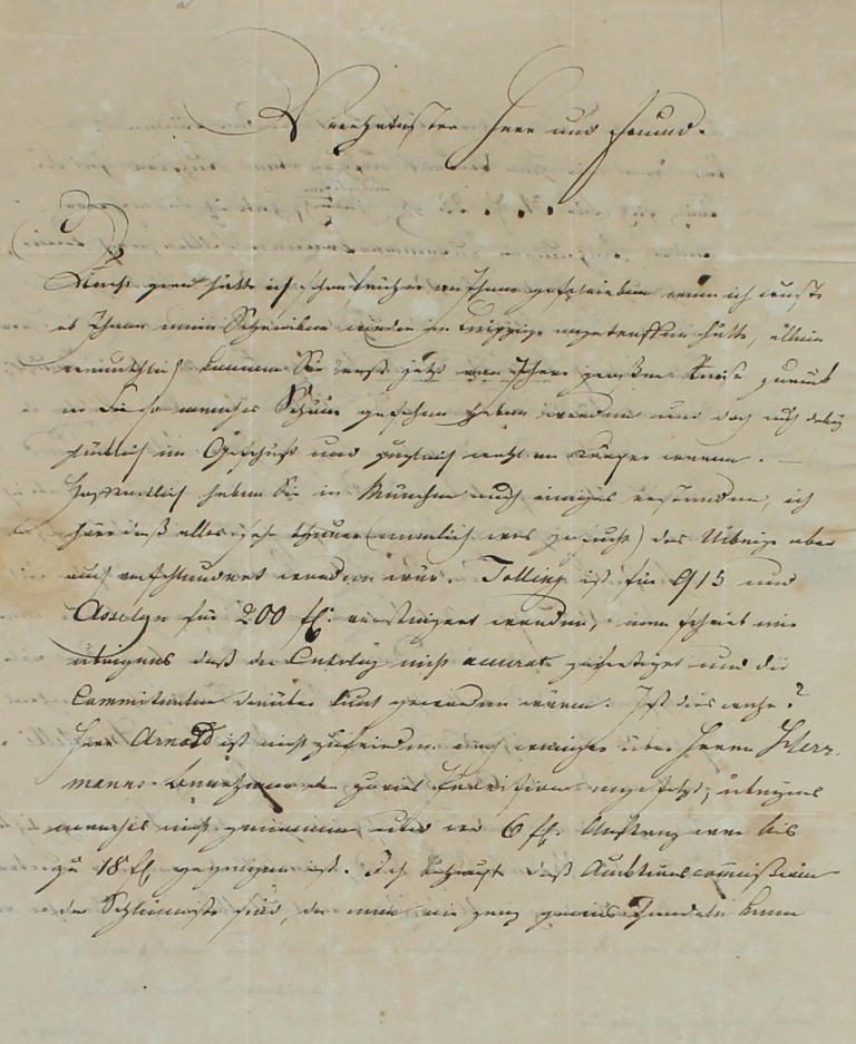 Brief von Frenzel von 1830 (Museum im Schloss Lützen CC BY-NC-SA)
