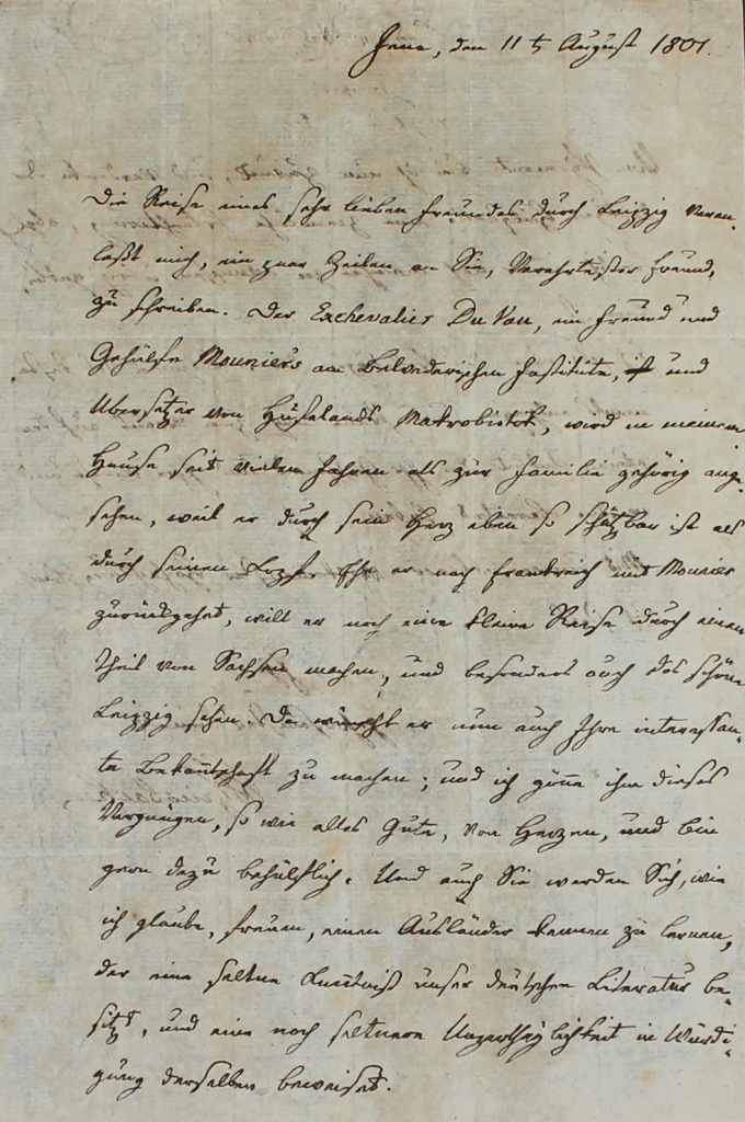 Brief von Griesbach von 1801 (Museum im Schloss Lützen CC BY-NC-SA)