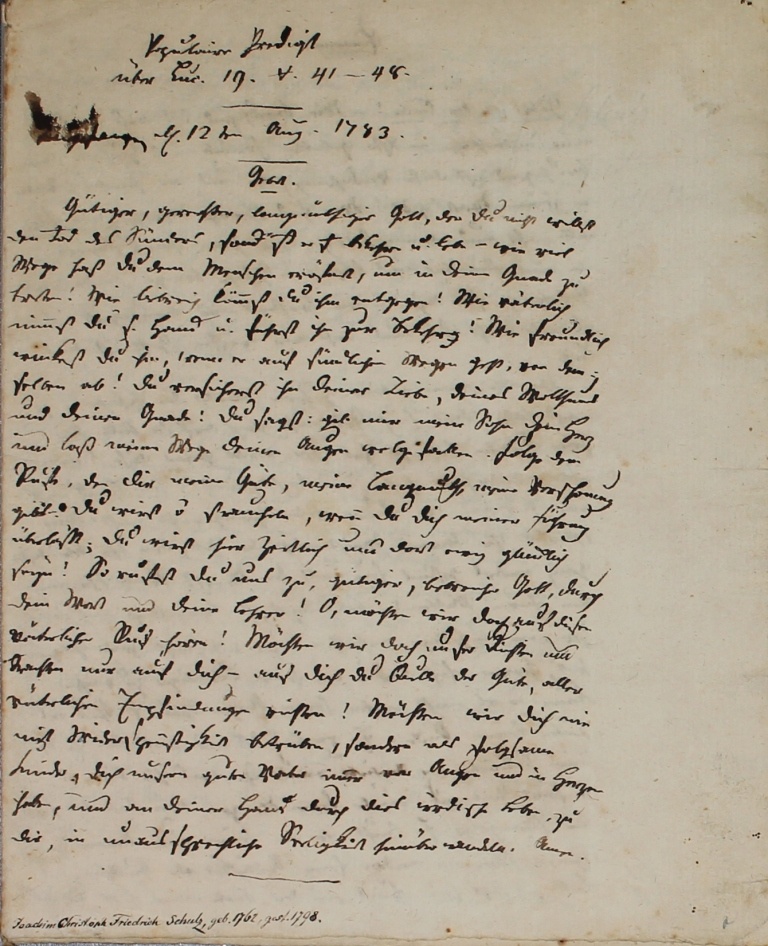 Brief von Schütz von 1803 (Museum im Schloss Lützen CC BY-NC-SA)
