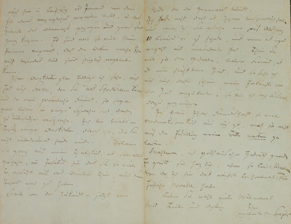 Brief von Spazier an den  Wilmans von 1806 (Museum im Schloss Lützen CC BY-NC-SA)