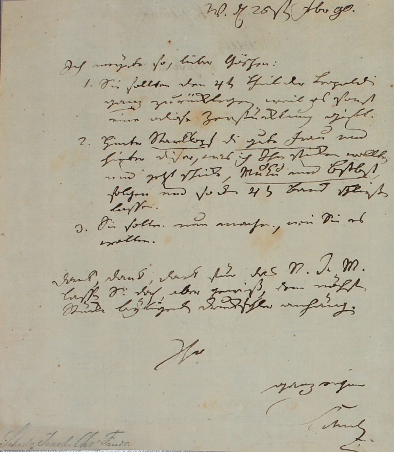 Brief von Schulz an Göschen von 1790 (Museum im Schloss Lützen CC BY-NC-SA)