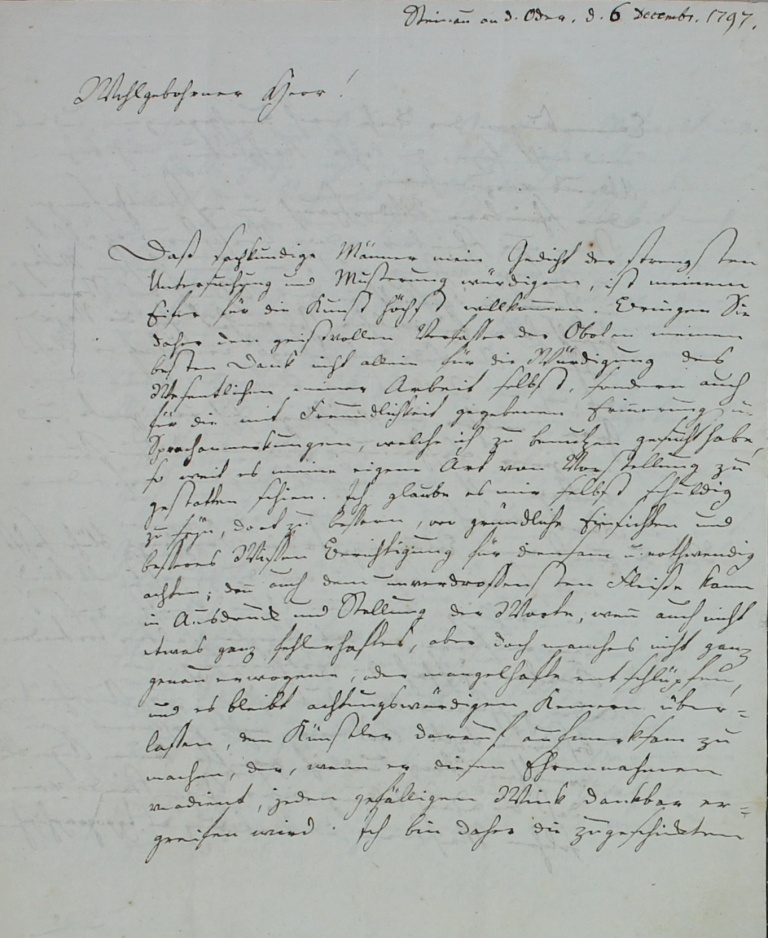 Brief von Neubeck an Göschen von 1797 (Museum im Schloss Lützen CC BY-NC-SA)